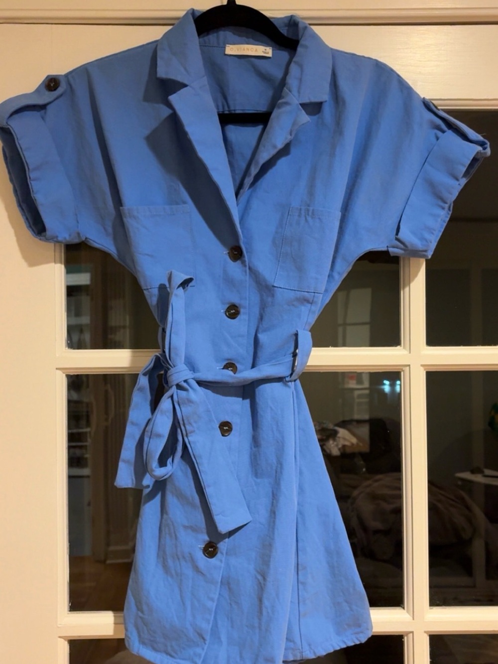 Sandwich Sky Blue Short-Sleeve Belted Blazer Jacket